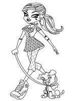 kolorowanka Frankie Stein z pieskiem Watzitem z bajki Monster High