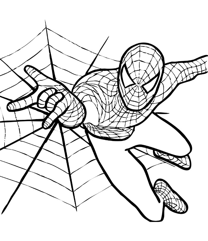 Человек паук разукрашка для детей
