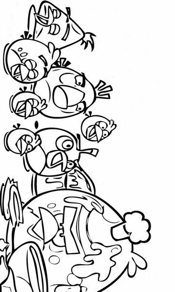 kolorowanka Angry Birds ptaszki Terence, Bomba, Chuck, Matylda, Jay, Jake i Jim malowanka do wydruku z gry dla dzieci, obrazek nr 23