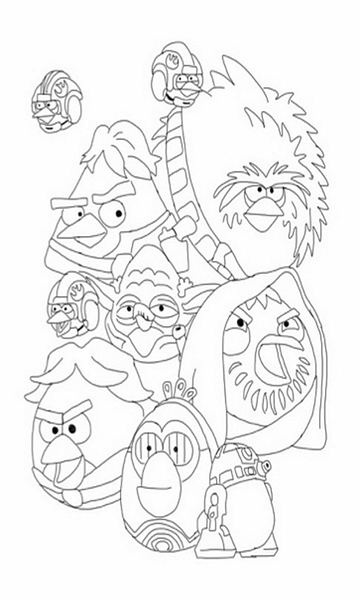 kolorowanka Angry Birds Star Wars malowanka do wydruku z gry dla dzieci, obrazek nr 31