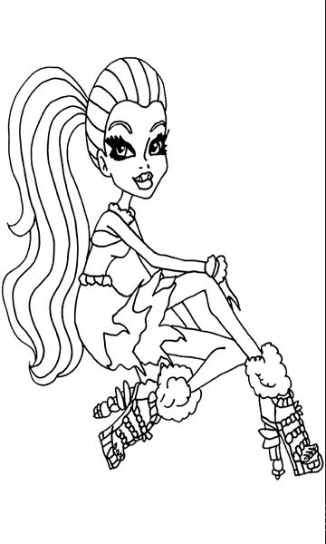 kolorowanka Monster High malowanka Abbey Bominable do wydruku z bajki dla dzieci, obrazek nr 26