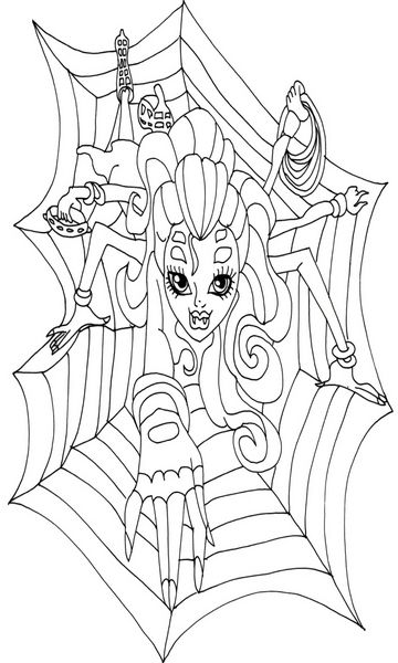 kolorowanka Monster High Webarella malowanka do wydruku z bajki dla dzieci, obrazek nr 35