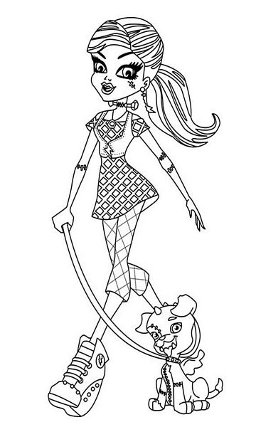 kolorowanka Frankie Stein Monster High malowanka do wydruku z bajki dla dzieci, obrazek nr 46