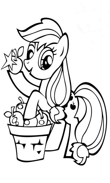 kolorowanka My Little Pony Apple Jack malowanka do wydruku z bajki dla dzieci, obrazek nr 10