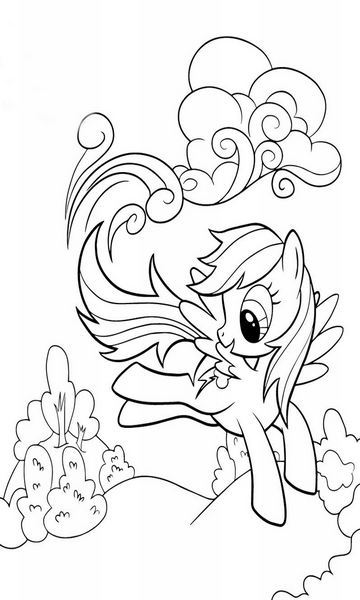 kolorowanka My Little Pony Rainbow Dash malowanka do wydruku z bajki dla dzieci, obrazek nr 15