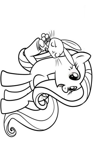 kolorowanka My Little Pony malowanka Fluttershy z króliczkiem, obrazek nr 33