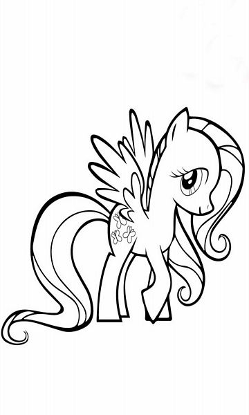kolorowanka Fluttershy My Little Pony malowanka do wydruku z bajki dla dzieci, obrazek nr 49