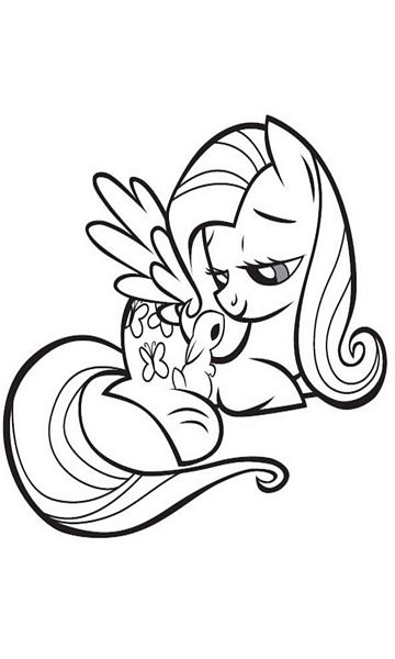 kolorowanka My Little Pony malowanka Fluttershy do wydruku z bajki dla dzieci, obrazek nr 8