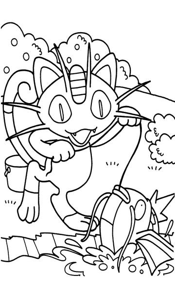 kolorowanka kot Pokemon Meowth malowanka do wydruku nr 89