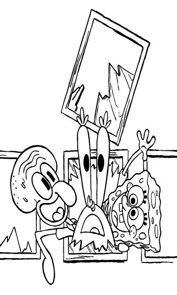 kolorowanka z bajki Spongebob Kanciastoporty malowanka do wydruku, obrazek z bajki nr 102