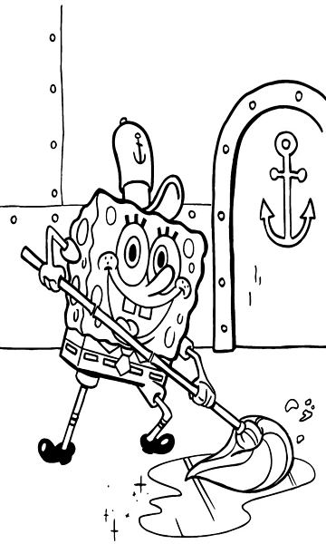 kolorowanka z bajki Spongebob Kanciastoporty malowanka do wydruku, obrazek z bajki nr 26