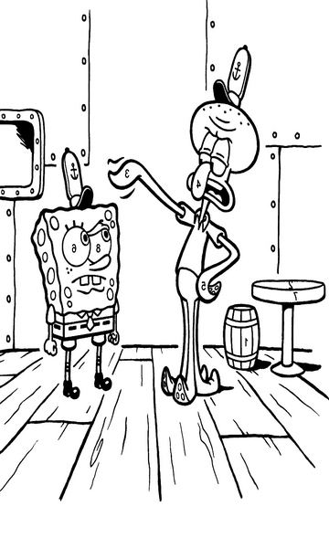 kolorowanka z bajki Spongebob Kanciastoporty malowanka do wydruku, obrazek z bajki nr 31