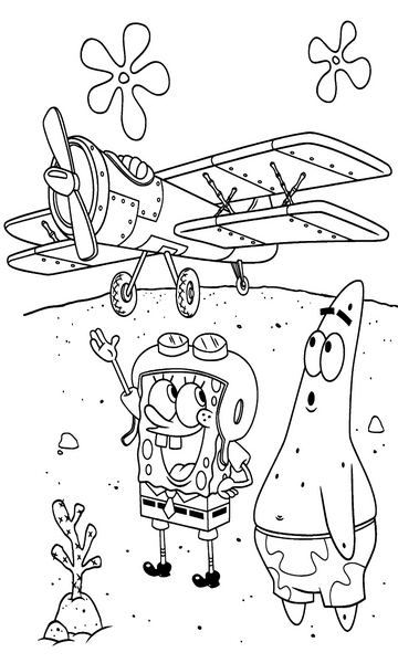 kolorowanka z bajki Spongebob Kanciastoporty malowanka do wydruku, obrazek z bajki nr 32