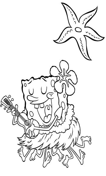 kolorowanka z bajki Spongebob Kanciastoporty malowanka do wydruku, obrazek z bajki nr 35