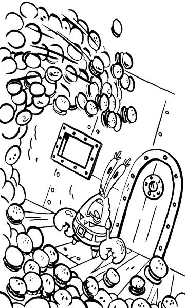kolorowanka Pan Eugeniusz Krab z bajki Spongebob Kanciastoporty malowanka do wydruku, obrazek z bajki nr 46