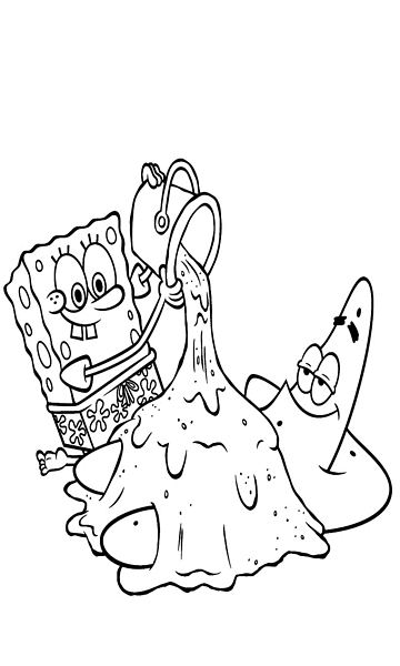 kolorowanka z bajki Spongebob Kanciastoporty malowanka do wydruku, obrazek z bajki nr 53