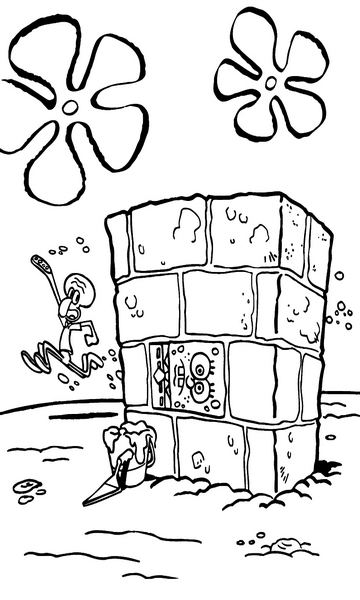 kolorowanka z bajki Spongebob Kanciastoporty malowanka do wydruku, obrazek z bajki nr 66