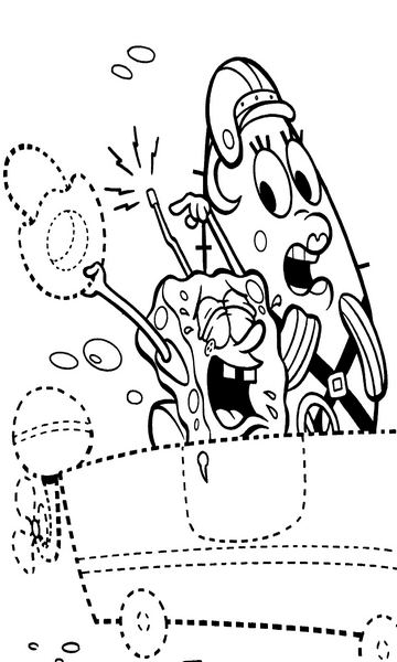 kolorowanka z bajki Spongebob Kanciastoporty malowanka do wydruku, obrazek z bajki nr 73