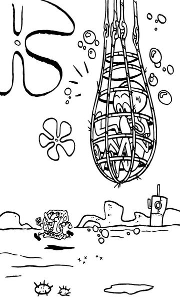 kolorowanka z bajki Spongebob Kanciastoporty malowanka do wydruku, obrazek z bajki nr 88