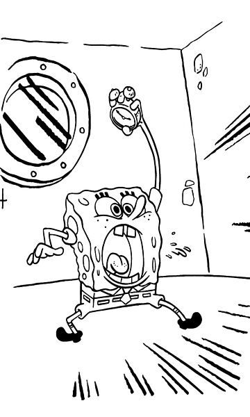kolorowanka z bajki Spongebob Kanciastoporty malowanka do wydruku, obrazek z bajki nr 96
