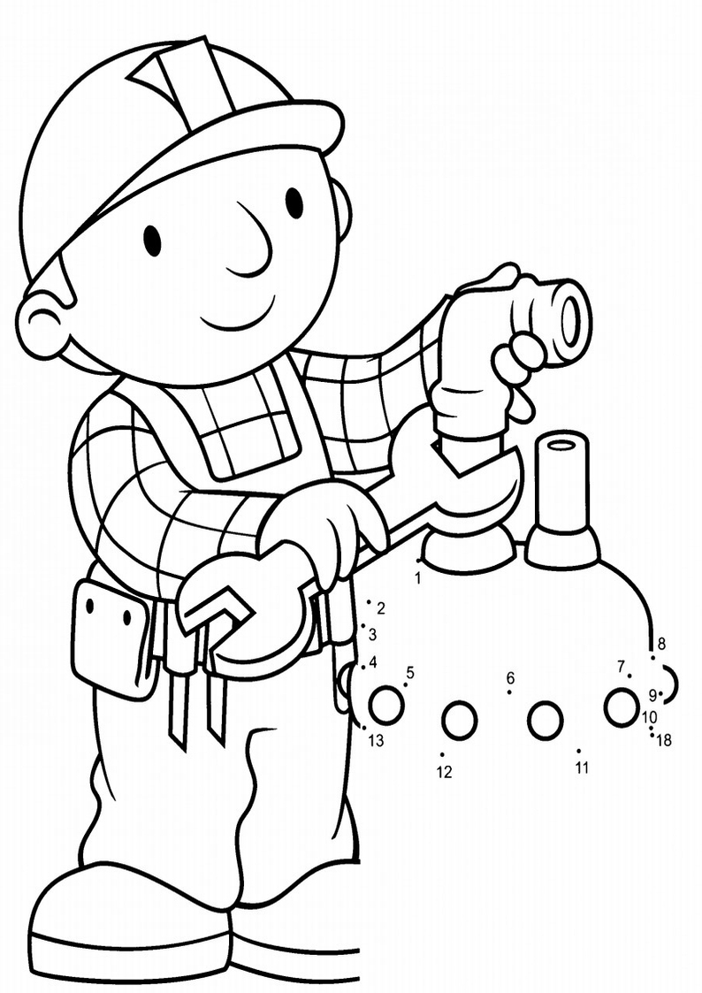 w coloring page 28 Budowniczy nr Kolorowanka wydruku malowanka do Bob