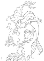 do wydruku kolorowanka Mała Syrenka Ariel, Arielka bajka Disney 9
