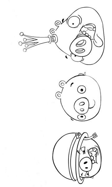 kolorowanka świnie - Król Świn, Zwykła Świnia i Kapral Świnia Angry Birds malowanka do wydruku z gry dla dzieci, obrazek nr 28