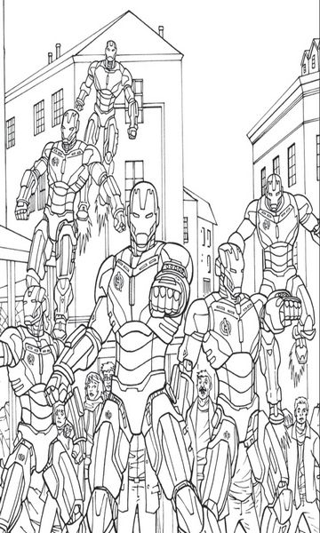 miniatura kolorowanka Avengers malowanka Iron Man do wydruku dla dzieci nr 13