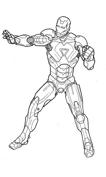 miniatura kolorowanka Avengers malowanka Iron-Man do wydruku dla dzieci nr 16