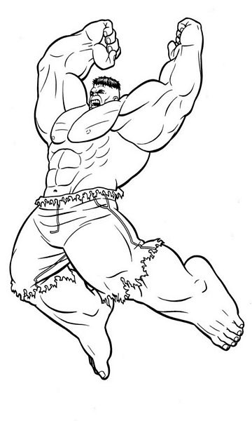 miniatura kolorowanka Avengers malowanka Hulk do wydruku dla dzieci nr 31