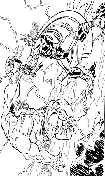 miniatura kolorowanka Avengers Hulk i Thor malowanka do wydruku dla dzieci nr 37