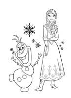 kolorowanki Kraina Lodu Frozen do wydruku malowanki z bajki nr  30, Anna i Olaf