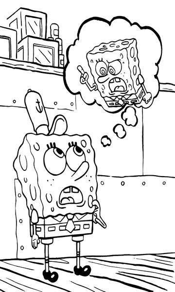 kolorowanka z bajki Spongebob Kanciastoporty malowanka do wydruku, obrazek z bajki nr 4