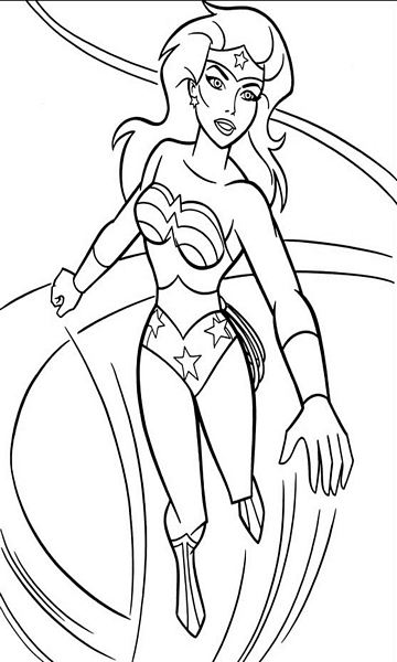 kolorowanka Wonder Woman malowanka do wydruku bohaterka z Liga Sprawiedliwych, obrazek nr 14