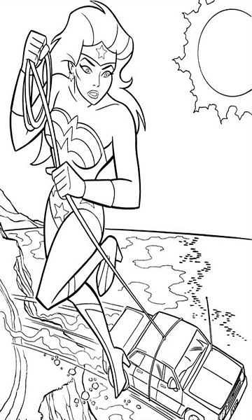 kolorowanka Wonder Woman malowanka do wydruku bohaterka z Liga Sprawiedliwych, obrazek nr 17