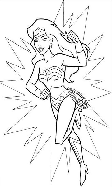 kolorowanka Wonder Woman malowanka do wydruku bohaterka z Liga Sprawiedliwych, obrazek nr 22