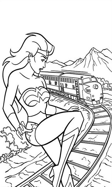 kolorowanka Wonder Woman malowanka do wydruku bohaterka z Liga Sprawiedliwych, obrazek nr 24