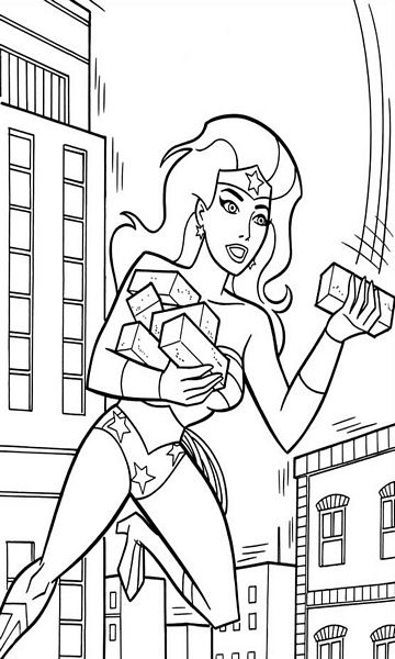 kolorowanka Wonder Woman malowanka do wydruku bohaterka z Liga Sprawiedliwych, obrazek nr 31