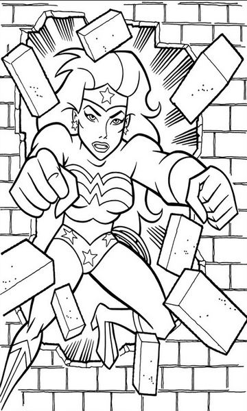 kolorowanka Wonder Woman malowanka do wydruku bohaterka z Liga Sprawiedliwych, obrazek nr 4