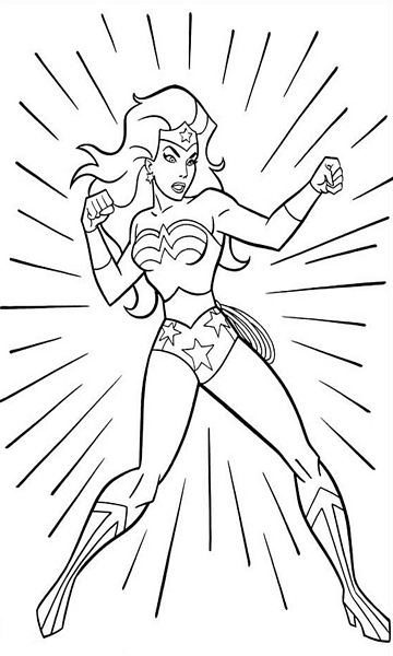 kolorowanka Wonder Woman malowanka do wydruku bohaterka z Liga Sprawiedliwych, obrazek nr 8