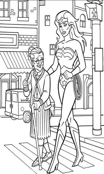 kolorowanka Wonder Woman malowanka do wydruku bohaterka z Liga Sprawiedliwych, obrazek nr 9