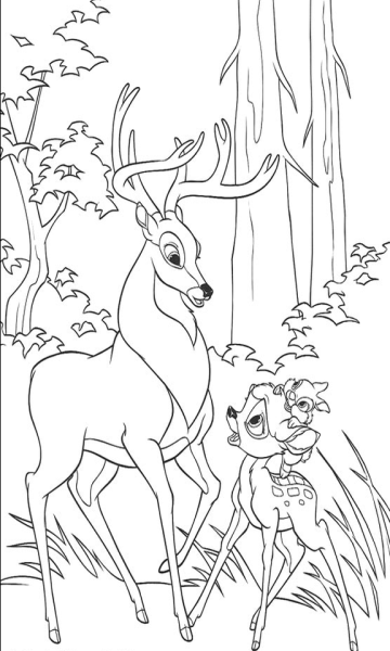 kolorowanka Bambi malowanka do wydruku nr 7
