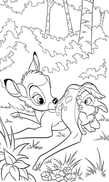 kolorowanka Bambi malowanka do wydruku nr 9